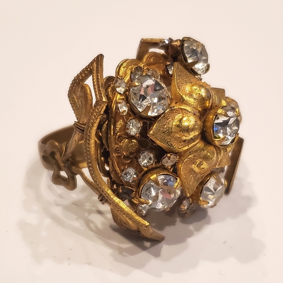 Signed Miriam Haskell Star Flower Ring - Picture 3 of 9